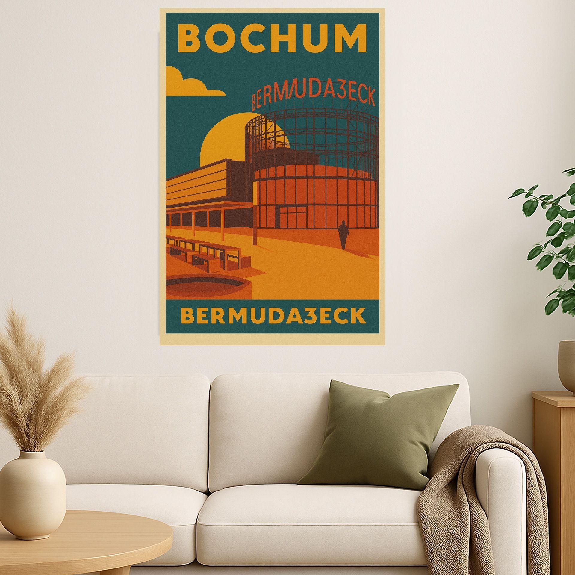 Bermuda3Eck Bochum – Retro Poster im 70er-Stil