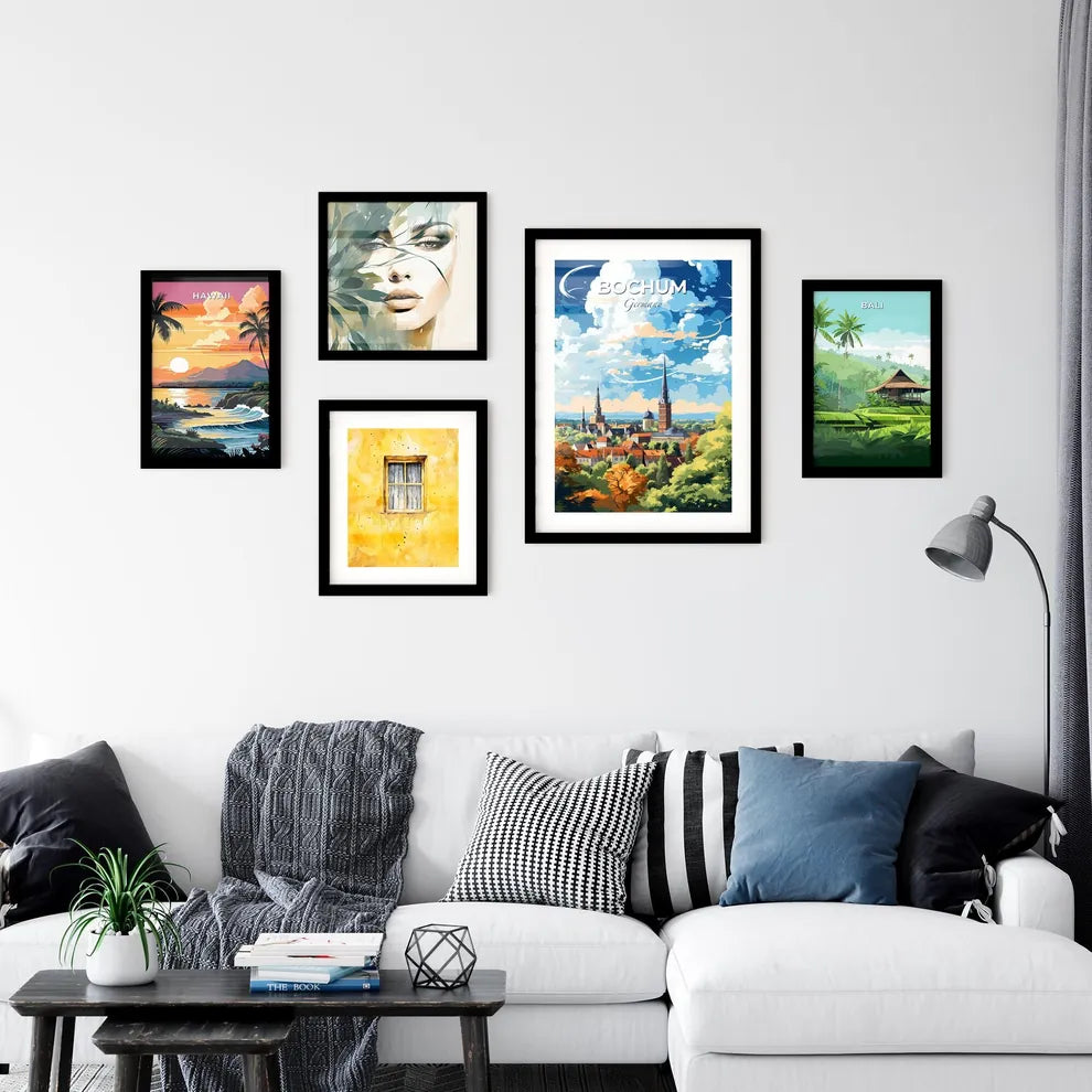 Bochum Germany Skyline - A City With Trees And Buildings - Customizable Travel Gift