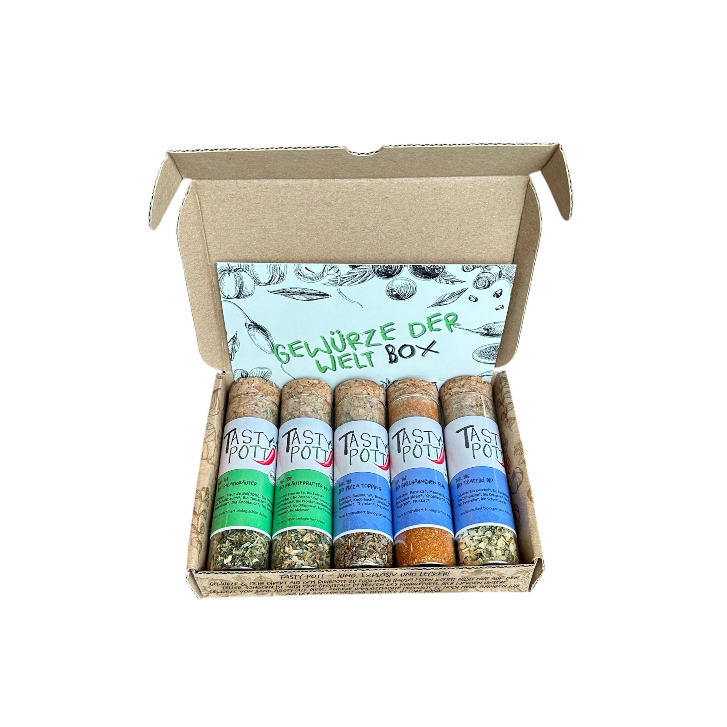 Tasty Pott Box Gewürze der Welt 5 Stück