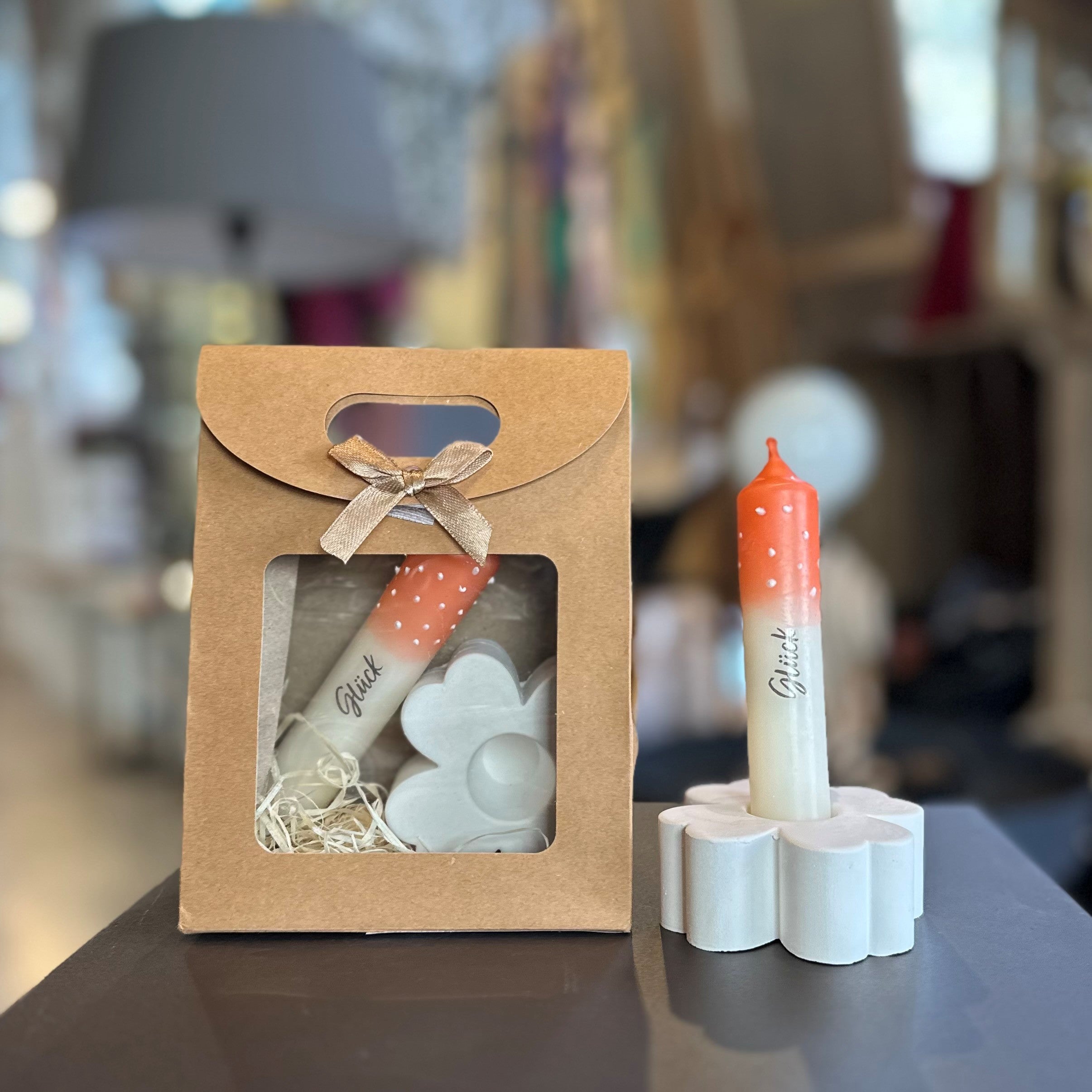 Pilz & Wunscherfüller Geschenktasche Kerze Tasche klein