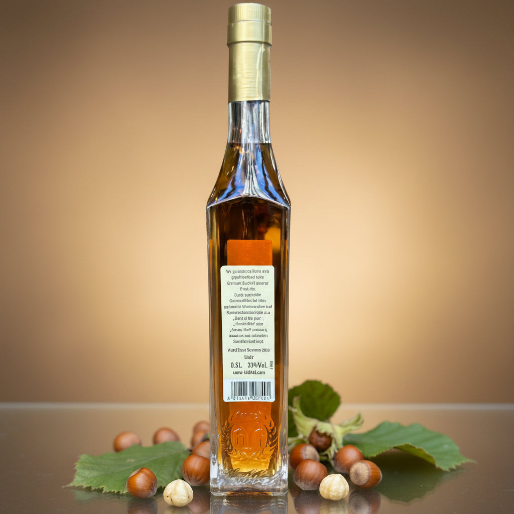 Haselnuss Likör 0,5 l (33 % Vol.) – Premium Haselnusslikör in edler Glasflasche von Heinrich Habbel, aromatischer Nusslikör als Geschenkidee und Feinkost Spezialität aus Deutschland