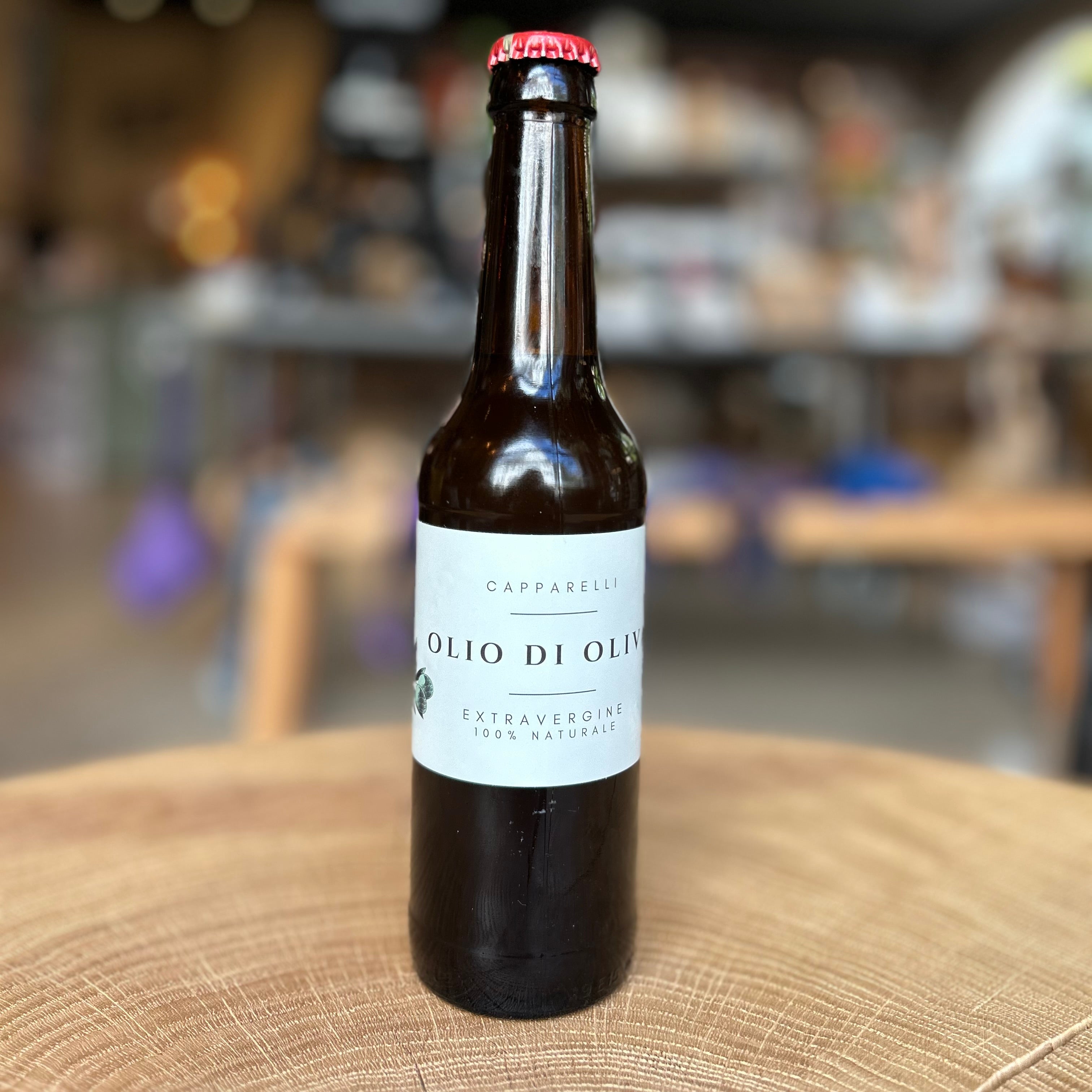 Capparelli Olio di Oliva 330 ml – hochwertiges natives Olivenöl extra (extra vergine), 100 % natürlich, kaltgepresst, ideal für mediterrane Küche und gesunde Ernährung.