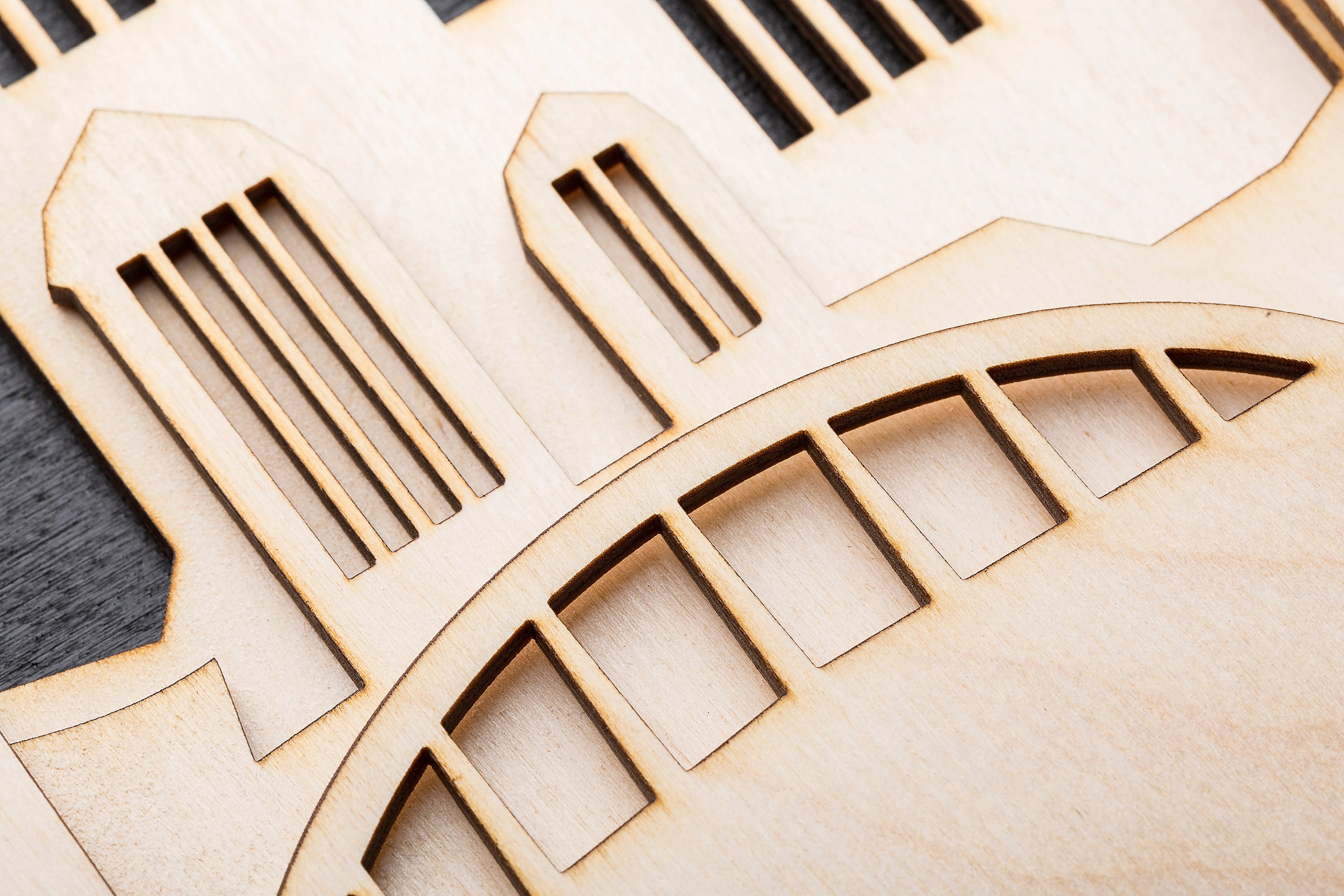 3D Wandbild aus Holz Skyline Ruhrpott 2017