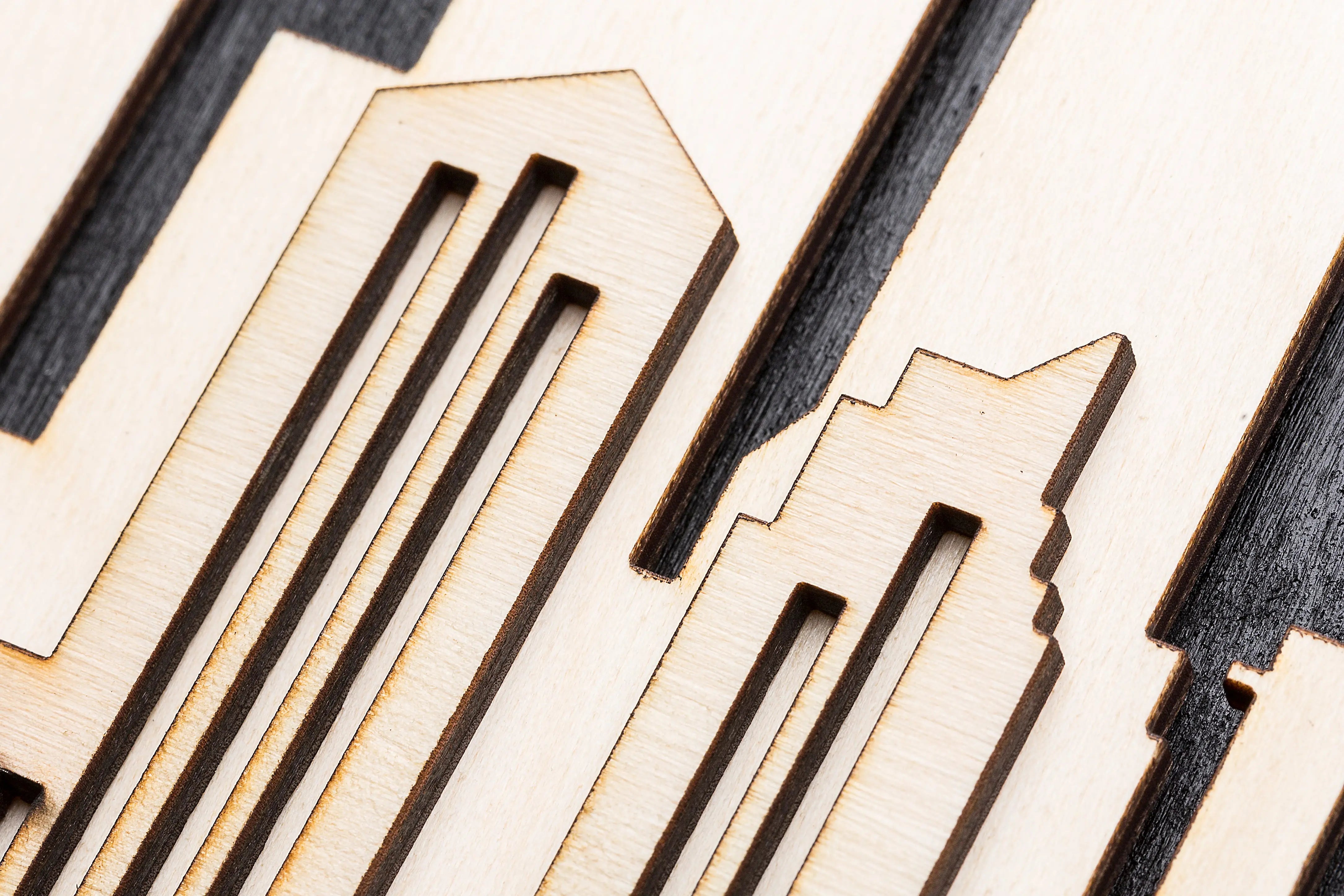 3D Wandbild aus Holz Skyline Ruhrpott 2017