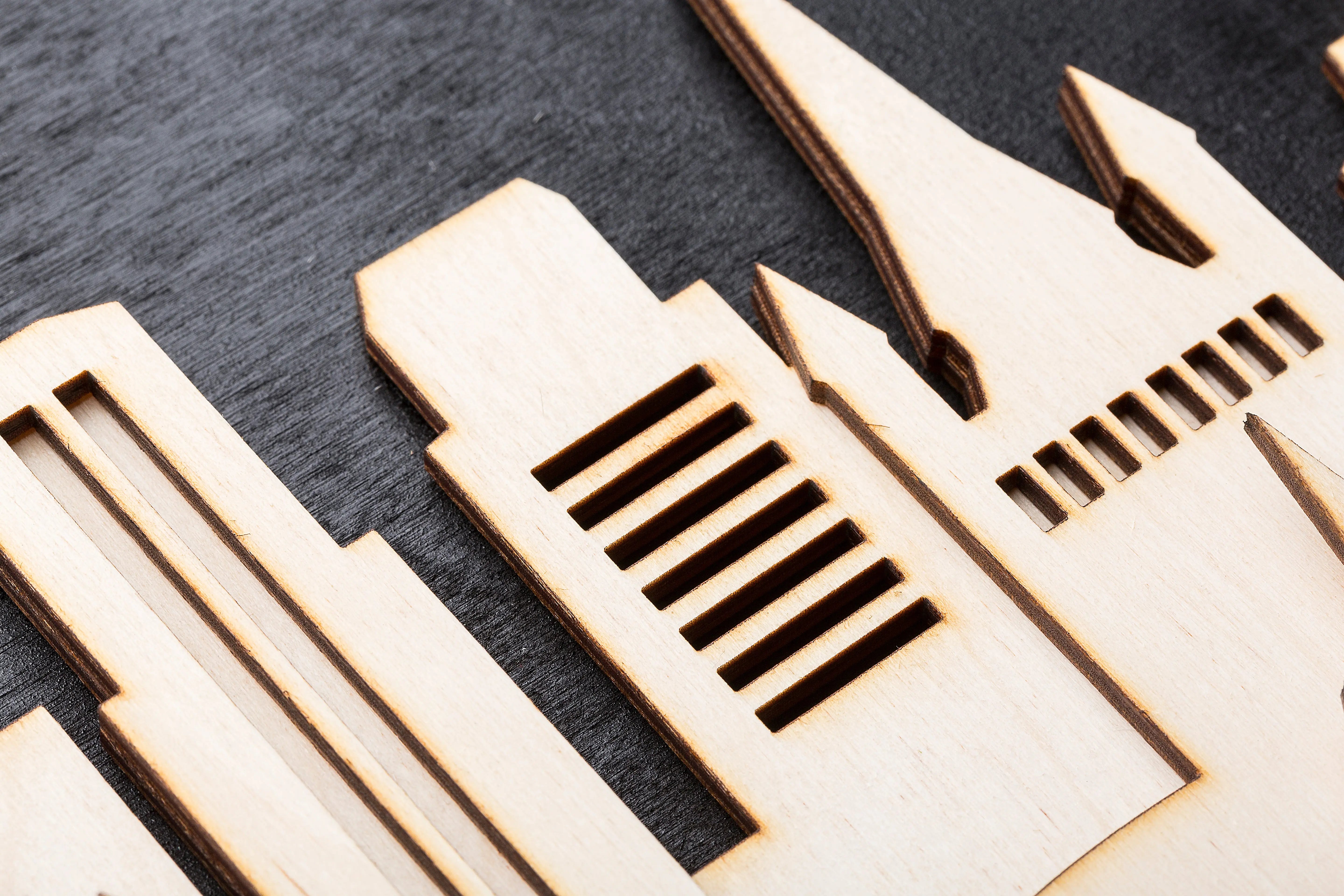 3D Wandbild aus Holz Skyline Ruhrpott 2017