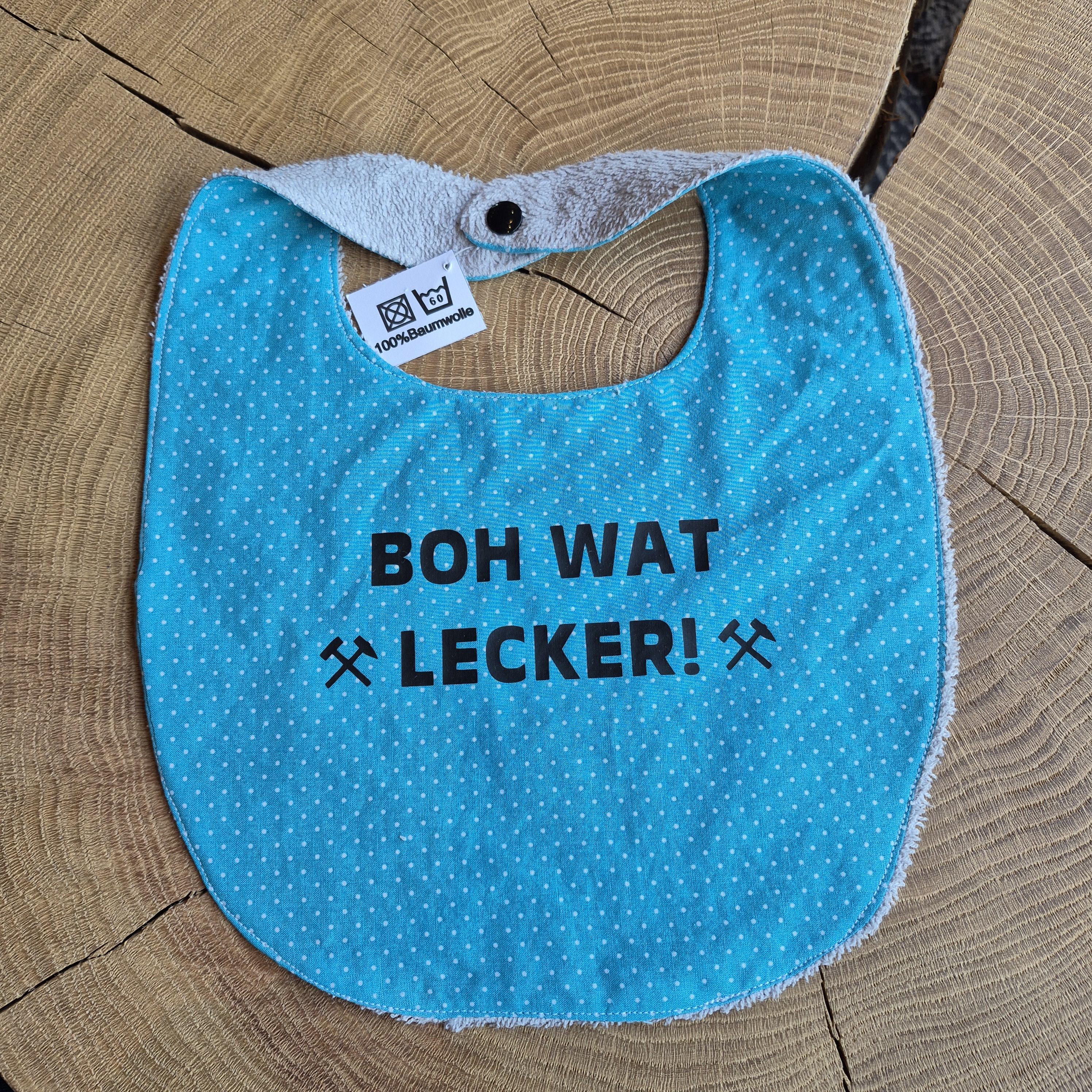Lätzchen handgenäht 100% Baumwolle mit Ruhrpott-Spruch