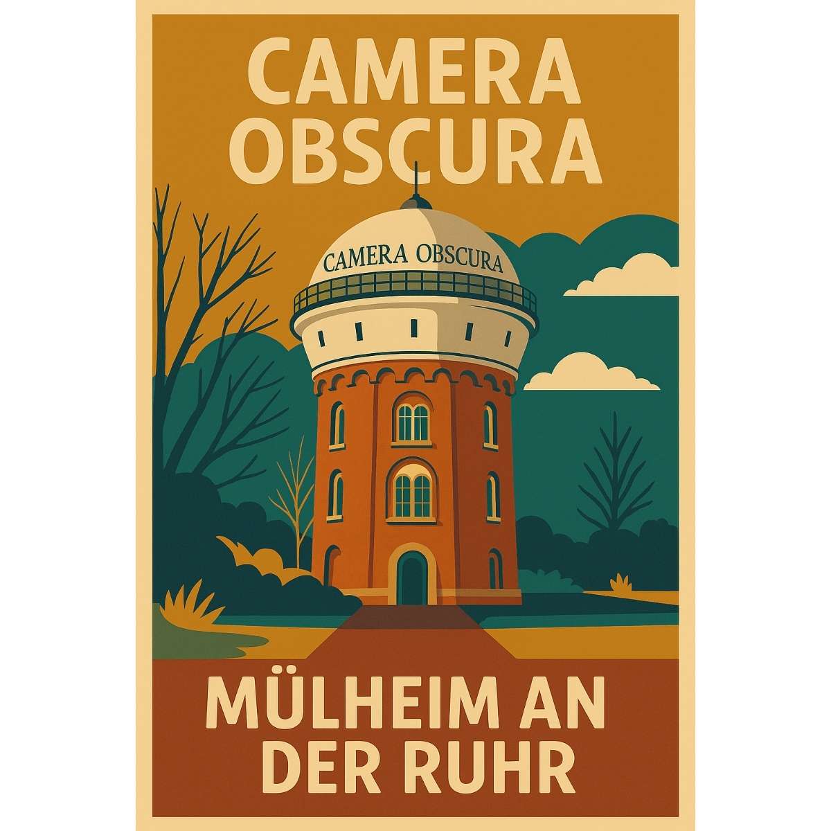 Retro Poster Camera Obscura Mülheim – 70er Style